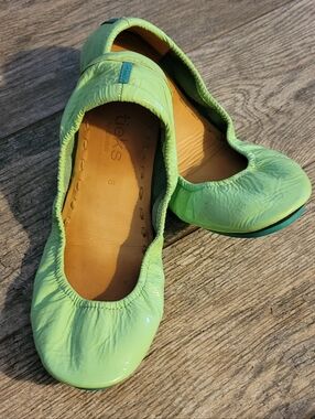 Tieks by Gavrieli Italian Patent Leather Ballet Flats Shoes Bright Green